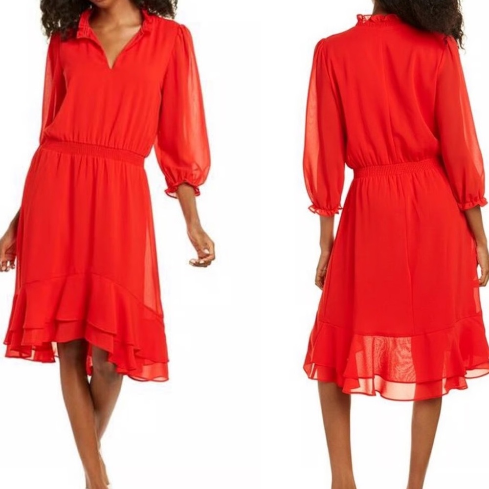 Madison Vibrant Red Midi Dress 14W - Picture 2 of 15